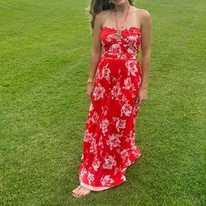Red Hawaiian dress